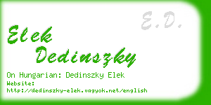 elek dedinszky business card